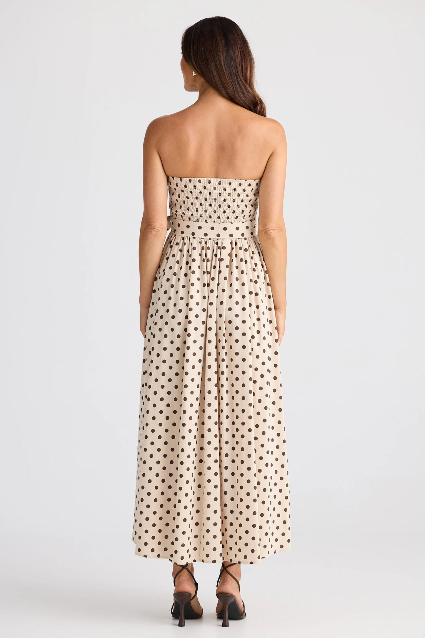 Avalon Dress - Choc Polka Dot