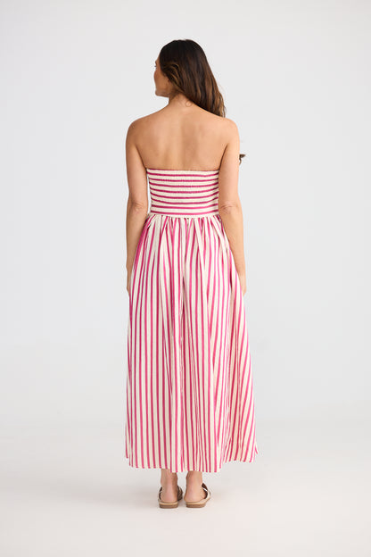 Avalon Dress with Hot Pink Stripe