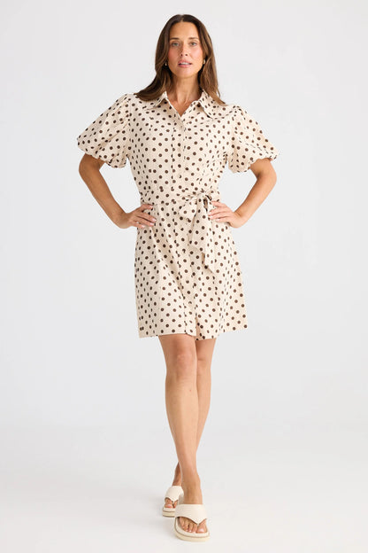Lenni Dress - Choc Polka Dot