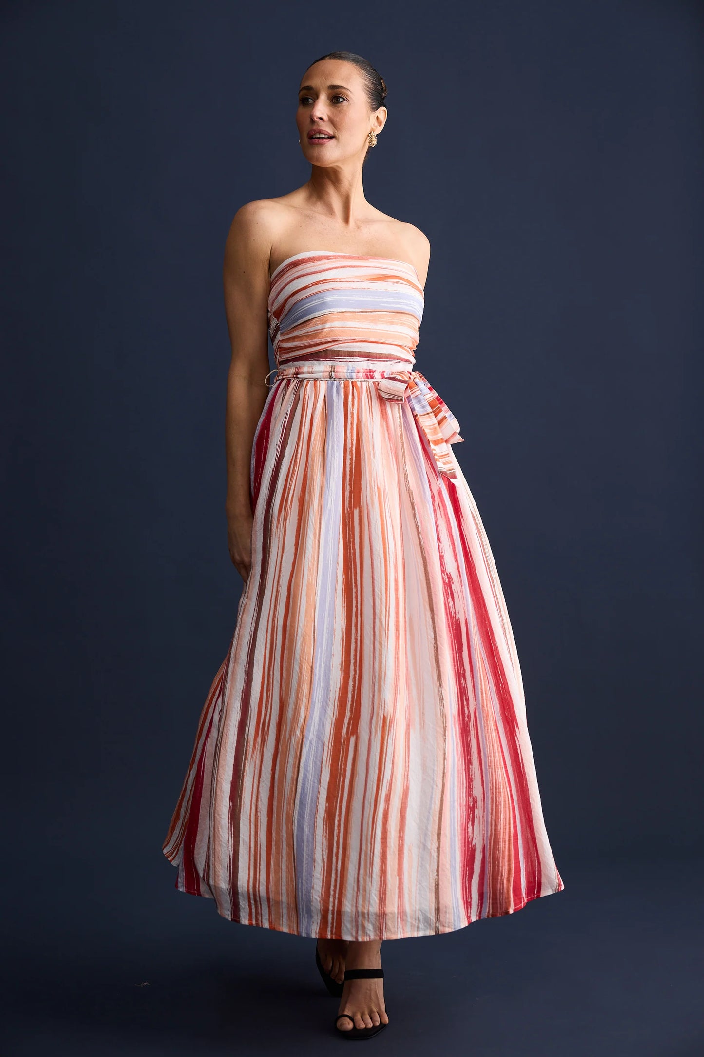 Avalon Dress Painterly Stripe