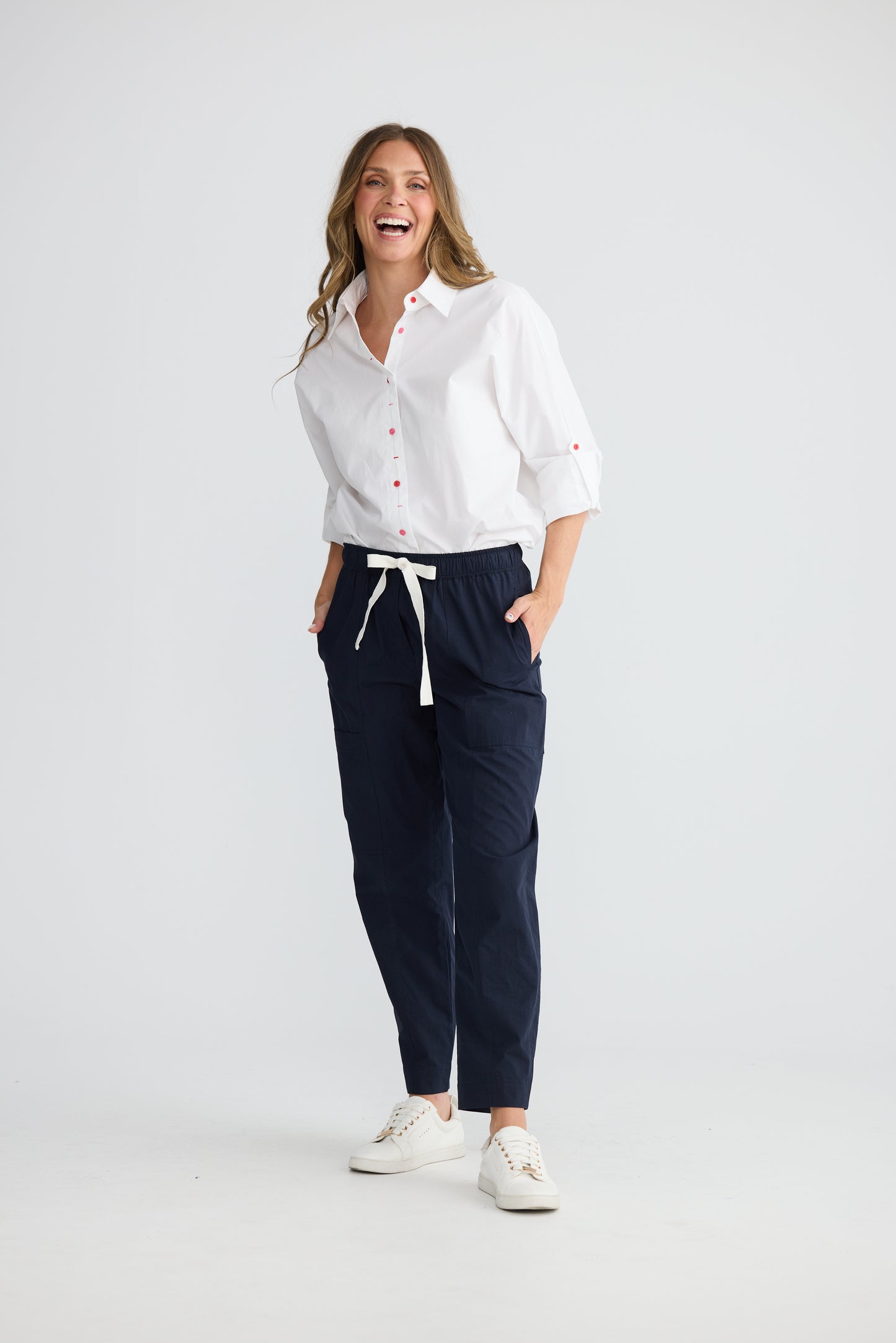 Reva Cargo Pants in Navy OR Red