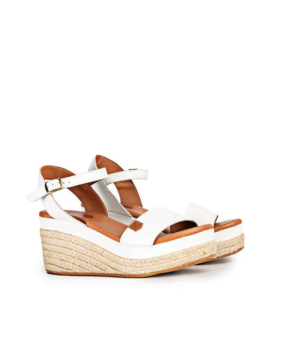 Arambol Wedges in Yute/Black, Gold + White