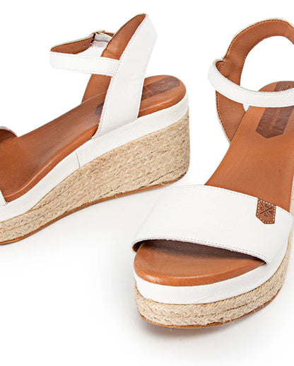 Arambol Wedges in Yute/Black, Gold + White