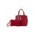Amelie Deep Red 2 Piece Tote Handbag