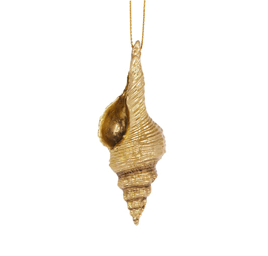 3 Assorted Matte Gold Shell Ornaments