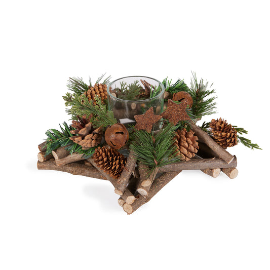 Rusty Conifer Star T-Light Holder