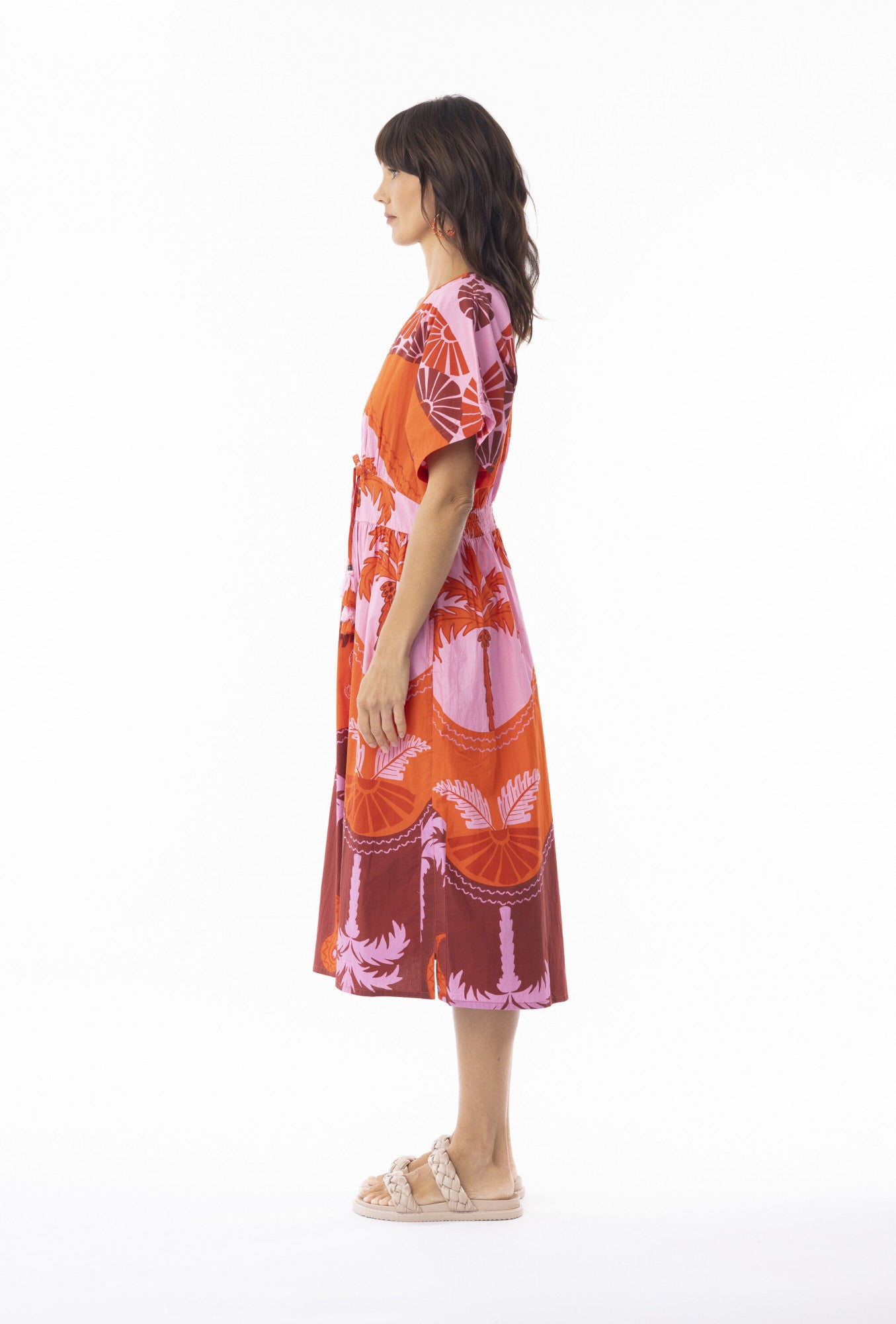 Celeste Orange Dress Midi
