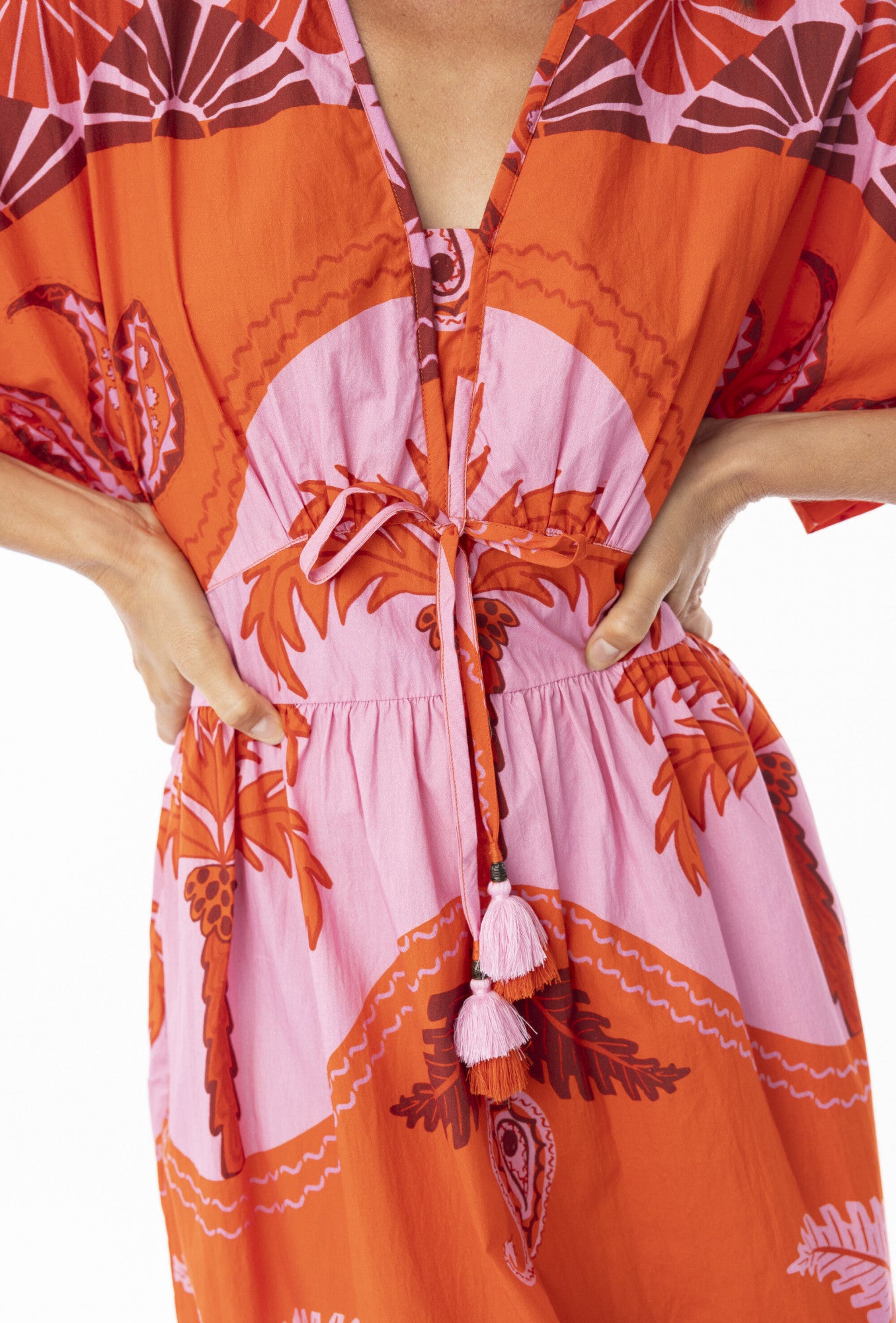 Celeste Orange Dress Midi