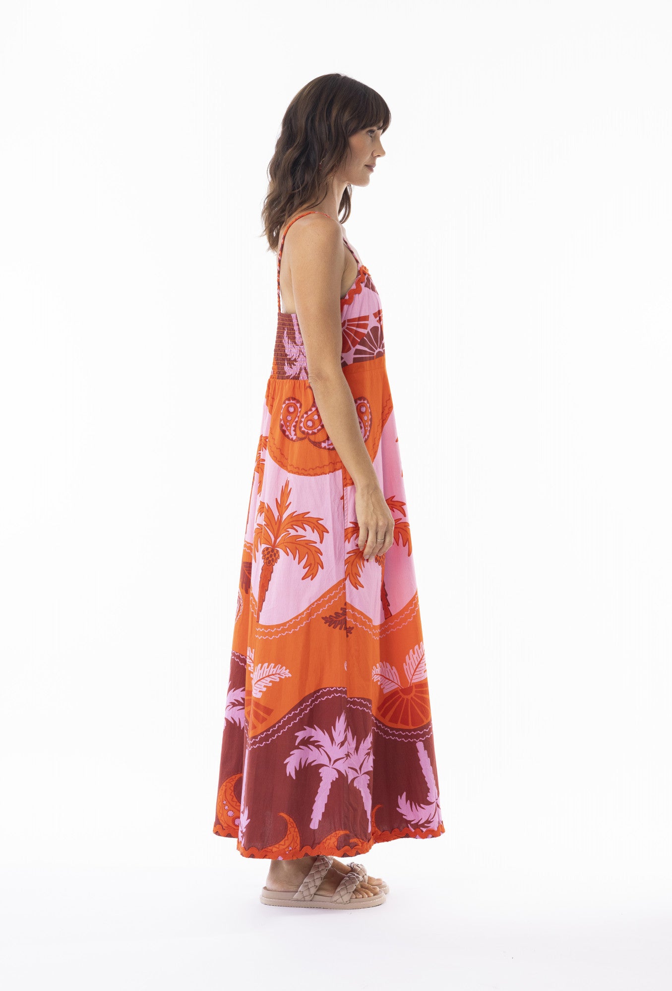 Celeste Orange Dress Strappy