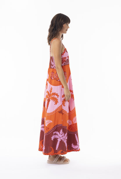 Celeste Orange Dress Strappy