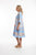 Celine Dress Tie 3/4 Sleeve in Blue/Orange