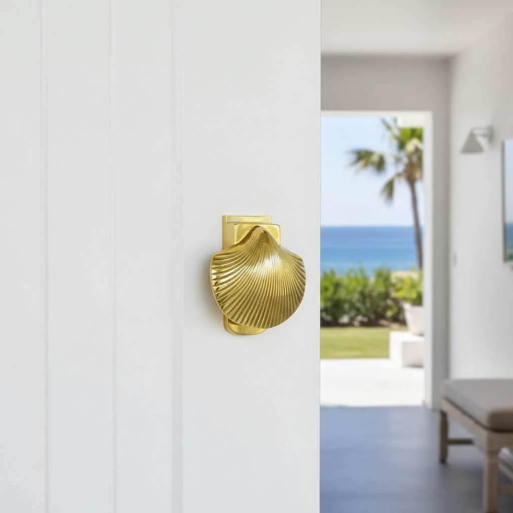 Scallop Shell Door Knocker - Shiny