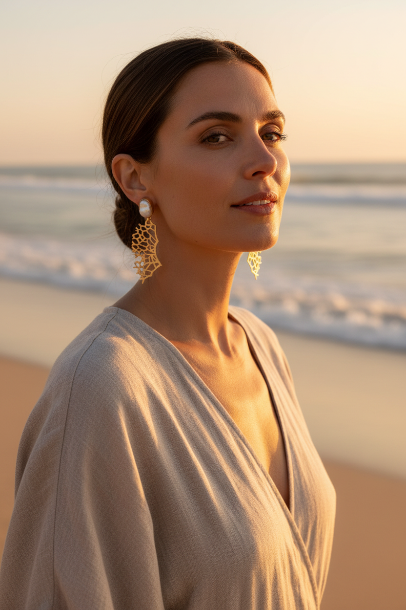 Coral (Baroque Pearl) Statement Earrings
