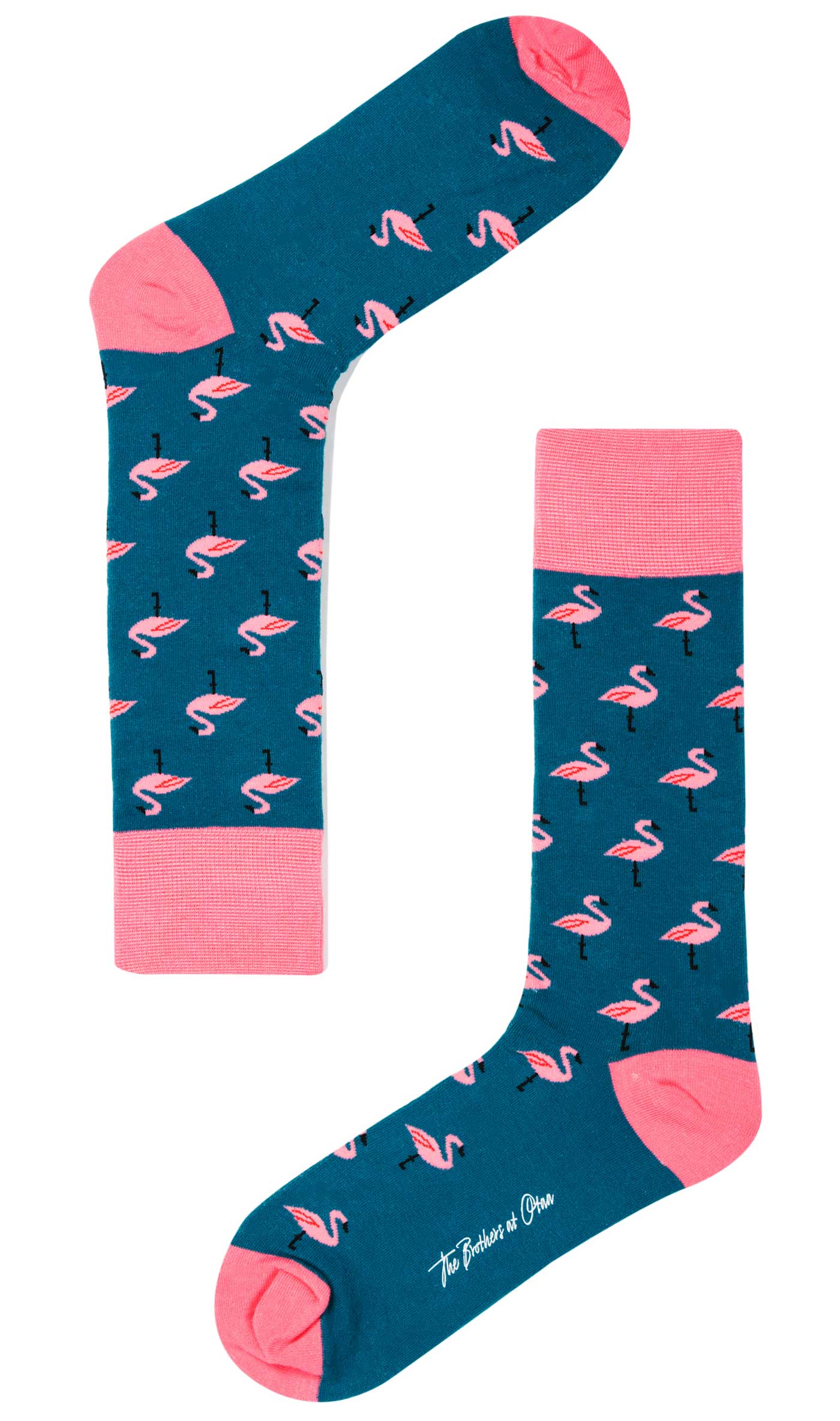 Blue/Green Flamingo Socks for Men