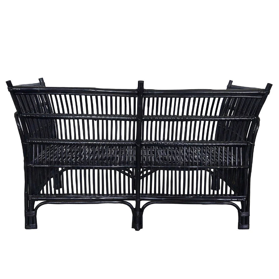 Cane 2 Seater Sofa - Black