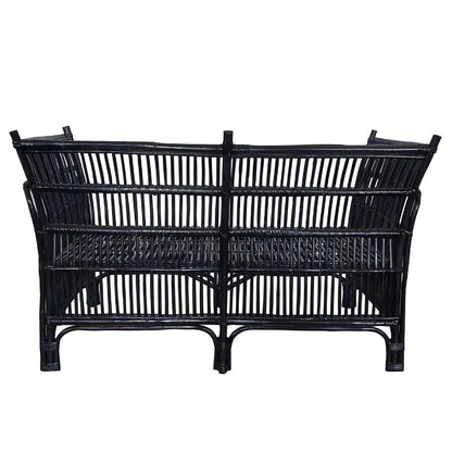 Cane 2 Seater Sofa - Black