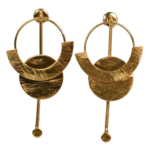 Euro Gold Groovy Earrings - B243