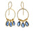 Euro Gold Gemstone Drop Earrings A266A (Various)