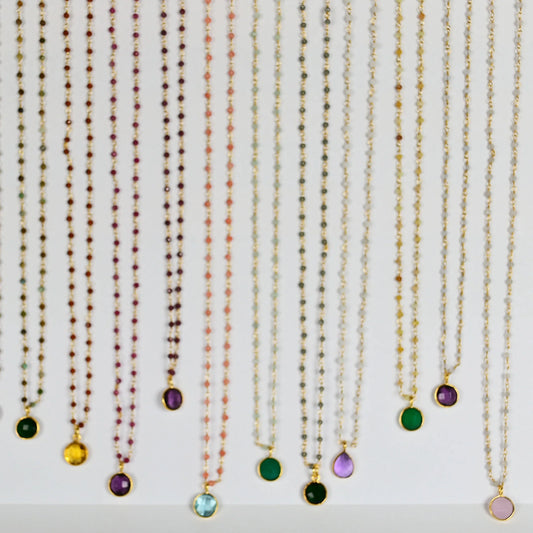 MW Gold Assorted Gemstones Gold necklaces A1.18