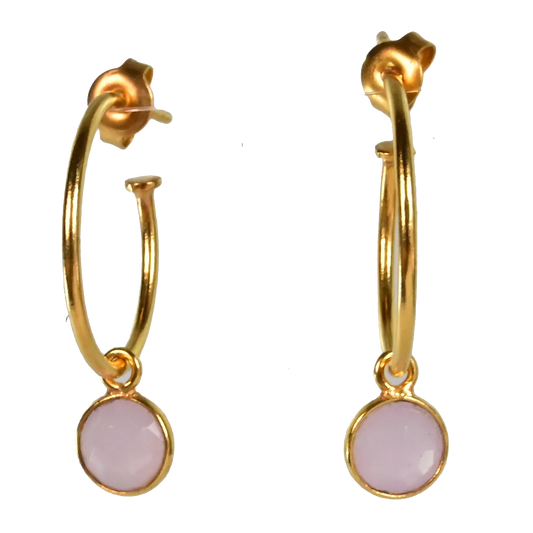 MW Gold Gem Hoop Earrings A9B multi gems - Various