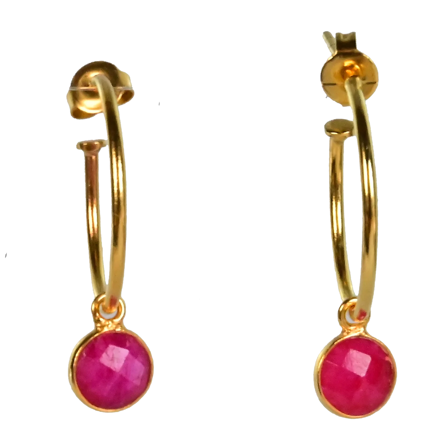 MW Gold Gem Hoop Earrings A9B multi gems - Various