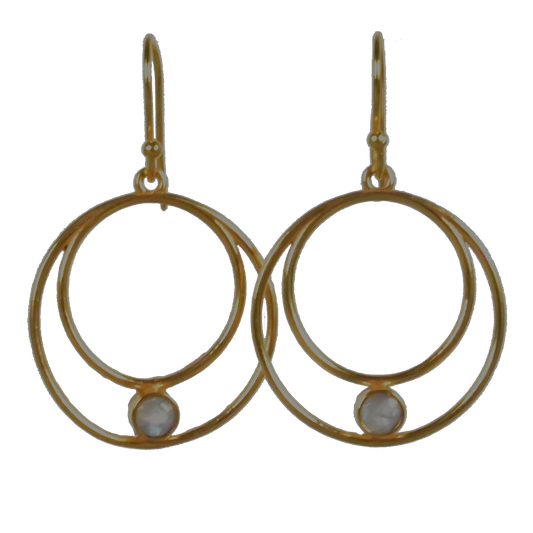 MW Gold Hoop Gemstone Earrings A27 (Various)