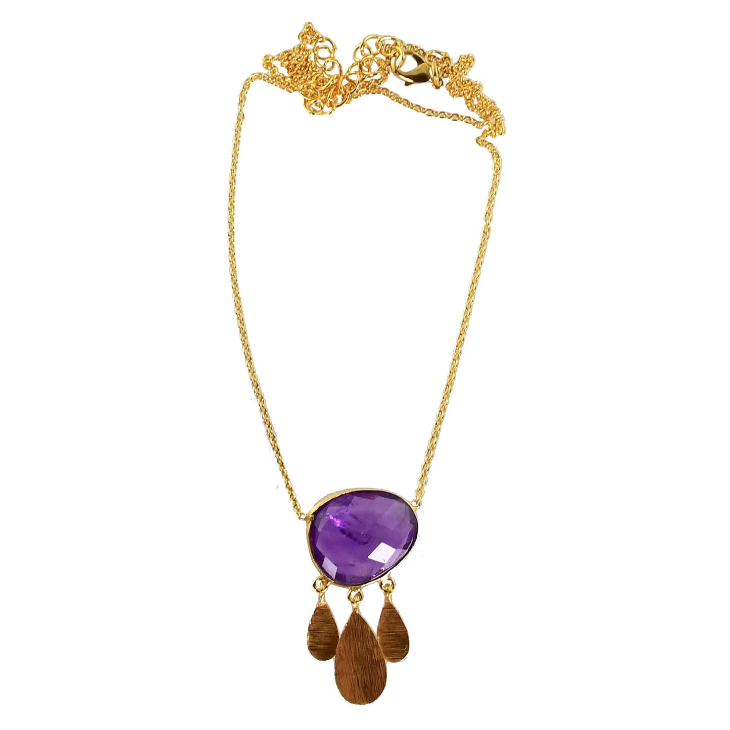 MW Gold & Gemstone Raindrop Necklace A36