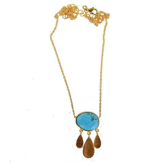 MW Gold & Gemstone Raindrop Necklace A36