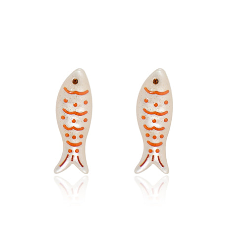 ARIEL Earrings (White Fish) - Studs