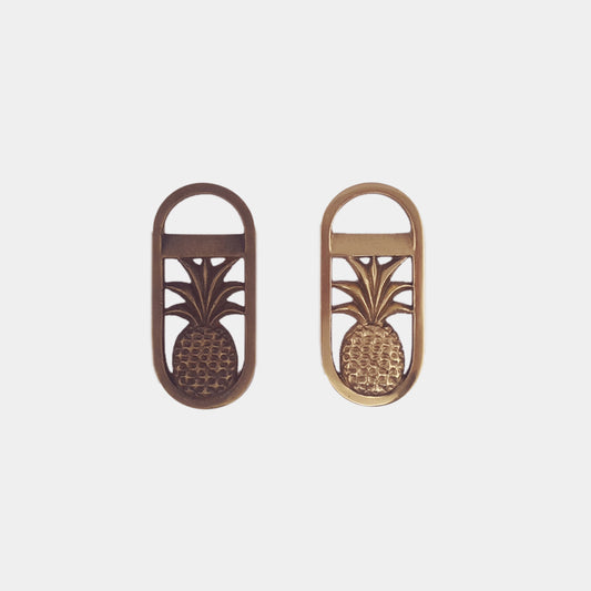 Bottle Opener Oval Pineapple Gold