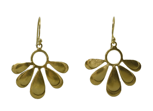 Small Euro Gold Daisy Drop Earrings B30A