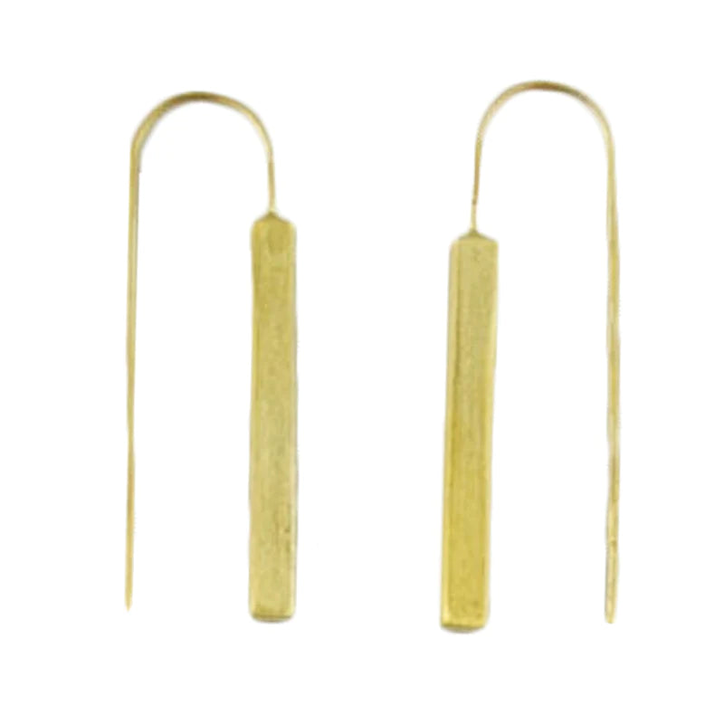 MW Gold Long Hook Earrings B51