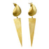 MW Euro Gold Stud Triangle Drop Earrings