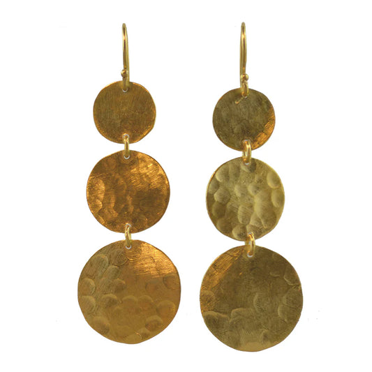 MW Euro Gold Triple Drop Earrings B36