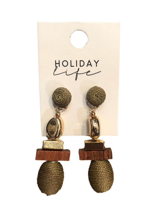 Charlie Earrings in Olive