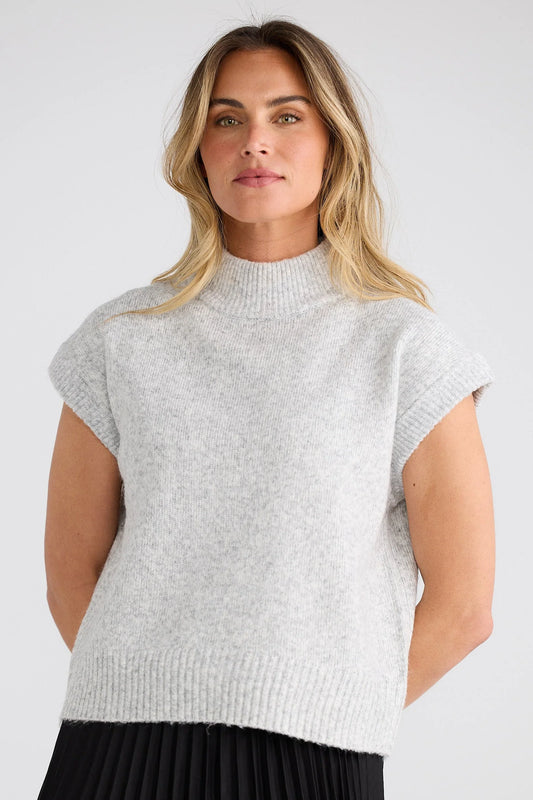 Skyler Knit Top in Grey Marle