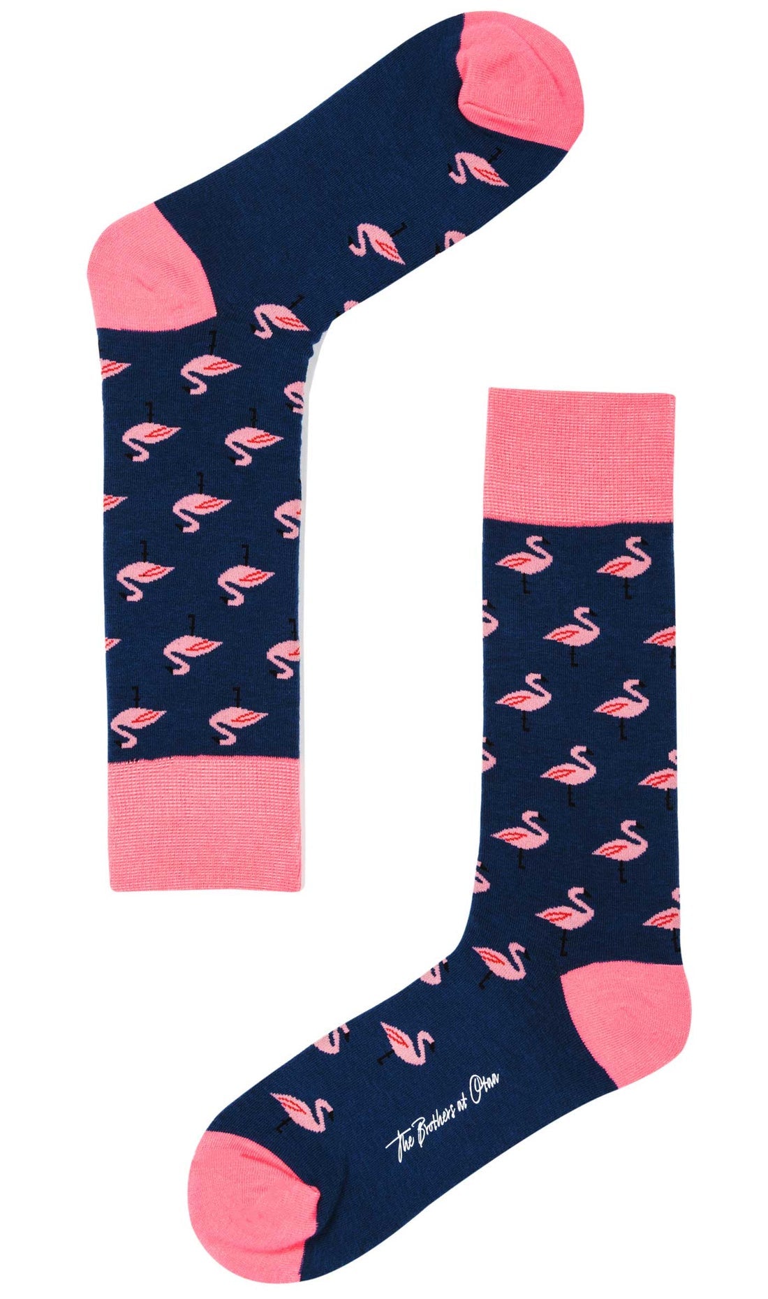 Navy Blue Flamingo Socks for Men