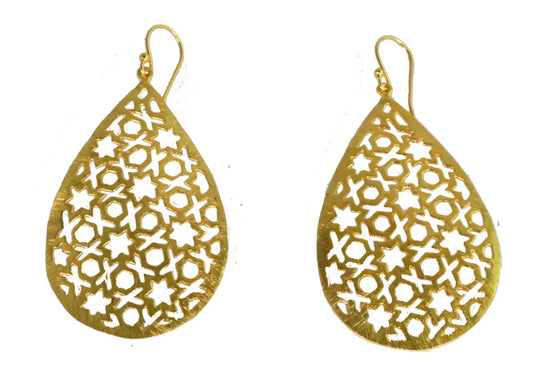 MW Gold Jali Swing Earrings B151