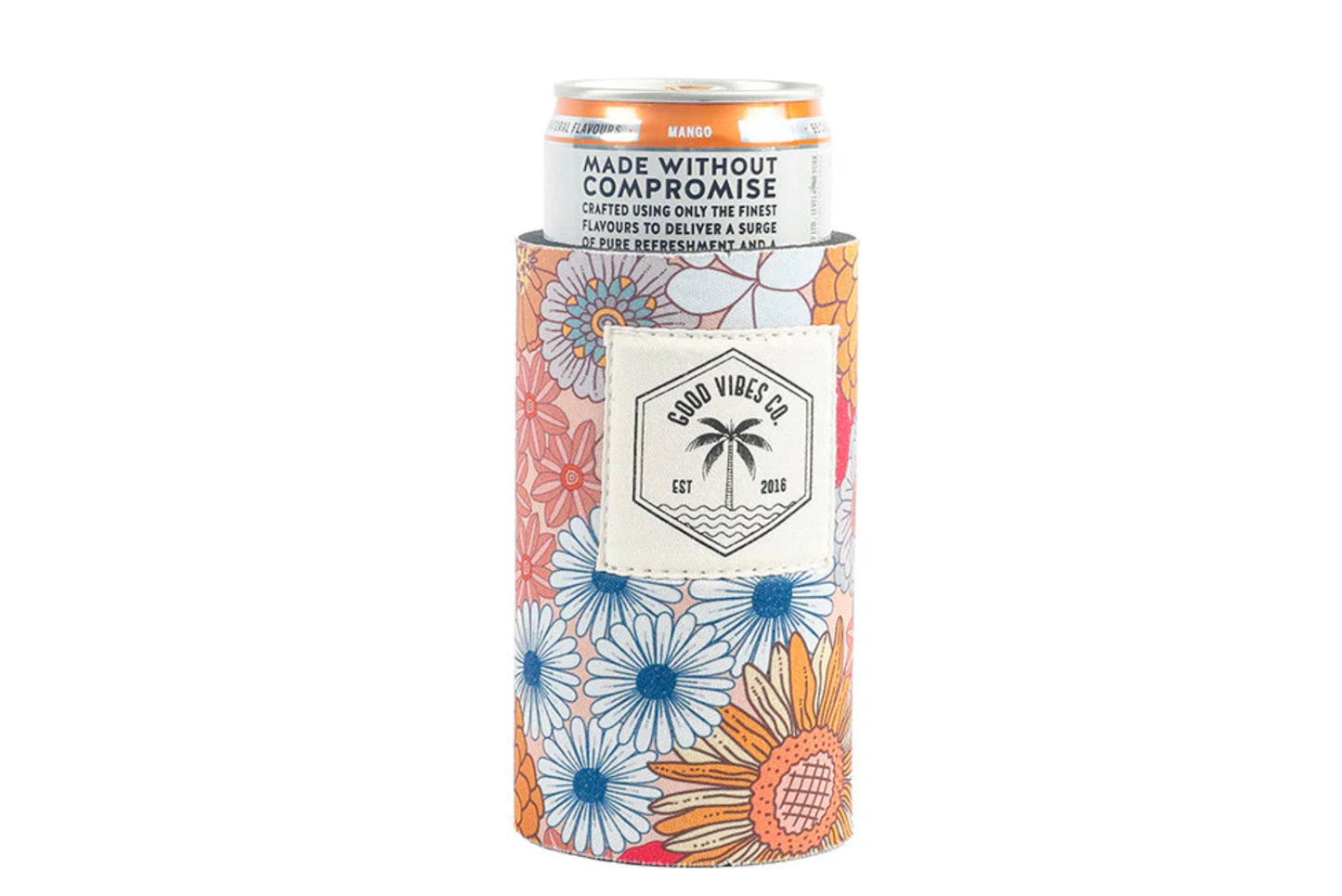 Skinny Neoprene Can & Stubby Holder Retro Summer