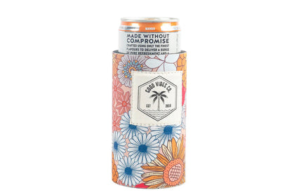 Skinny Neoprene Can & Stubby Holder Retro Summer