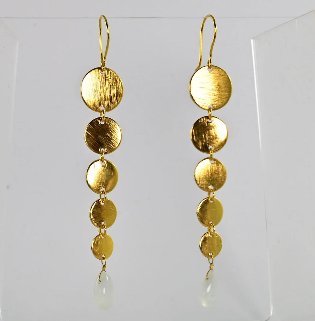 MW Gold Drop Gemstone Earrings A91 (Various)