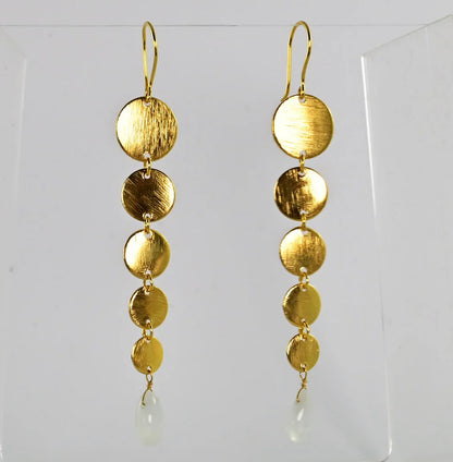 MW Gold Drop Gemstone Earrings A91 (Various)