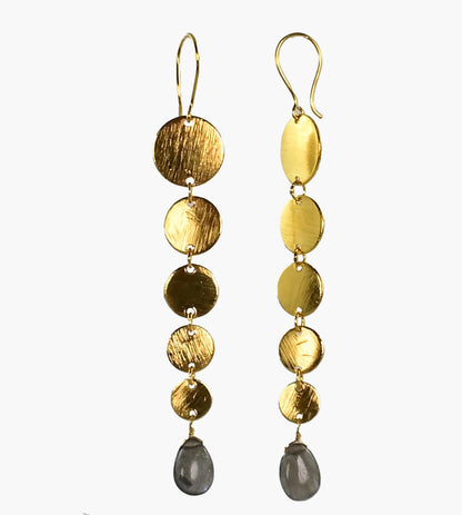 MW Gold Drop Gemstone Earrings A91 (Various)