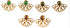 MW Euro Gold Lotus Gemstone Earrings A10B (Various)