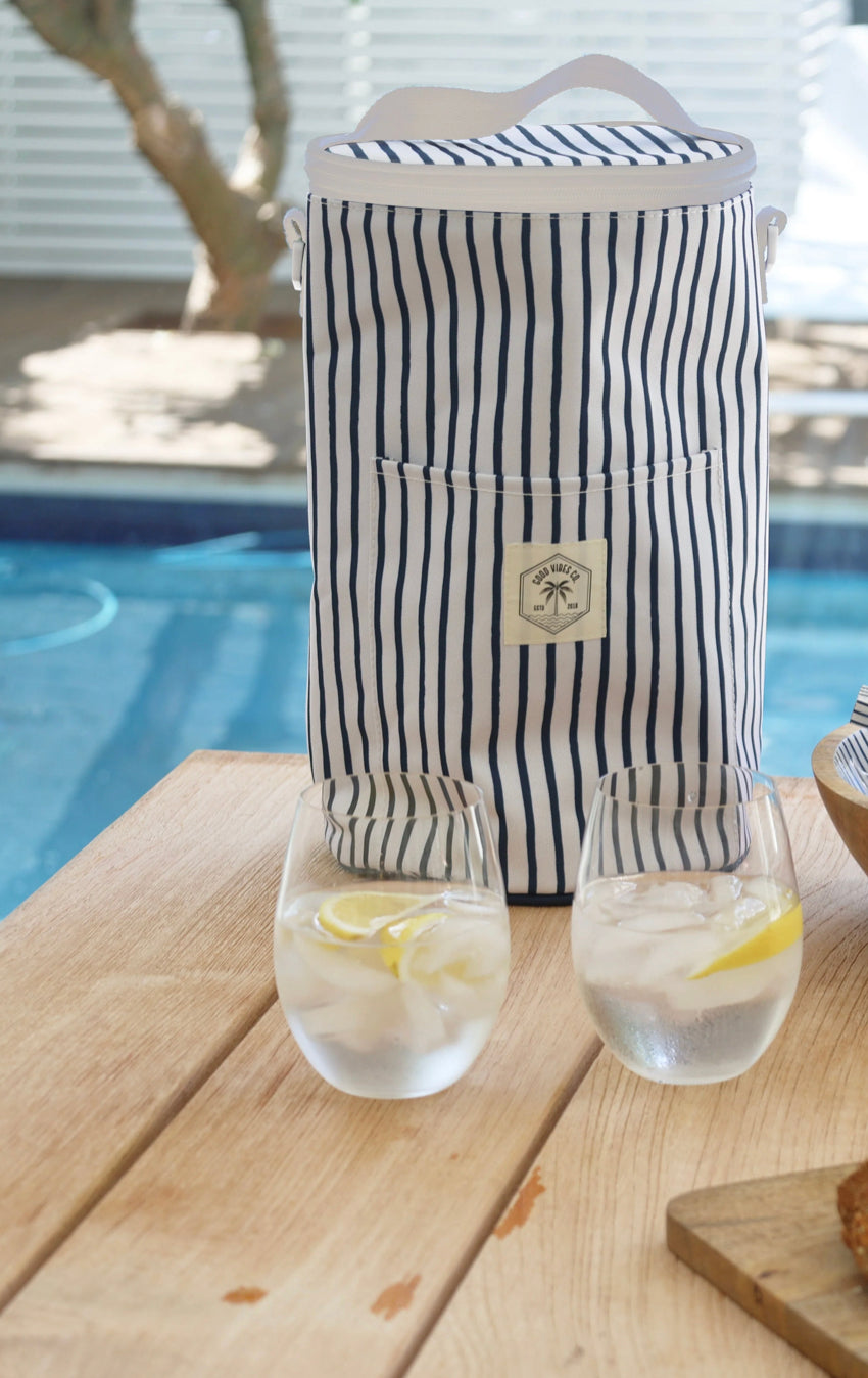Insulated Barrel Cooler Bag with Shoulder Strap Mediterranean