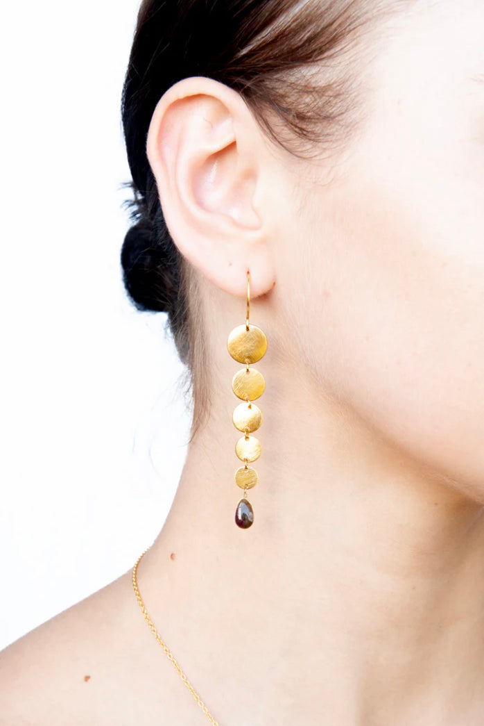 MW Gold Drop Gemstone Earrings A91 (Various)