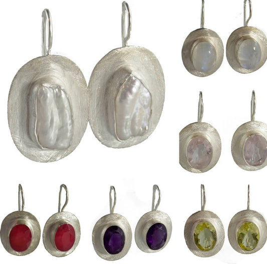 MW Luxe Short Hook Gemstone Earrings IAE2