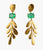 MW Euro Gold Leaf drop Gemstone Earrings A12 (Various)