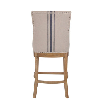 PREORDER Oakwood Hamptons Counter Chair Natural/Blue Stripe w/ Studs