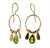 Euro Gold Gemstone Drop Earrings A266 (Various)